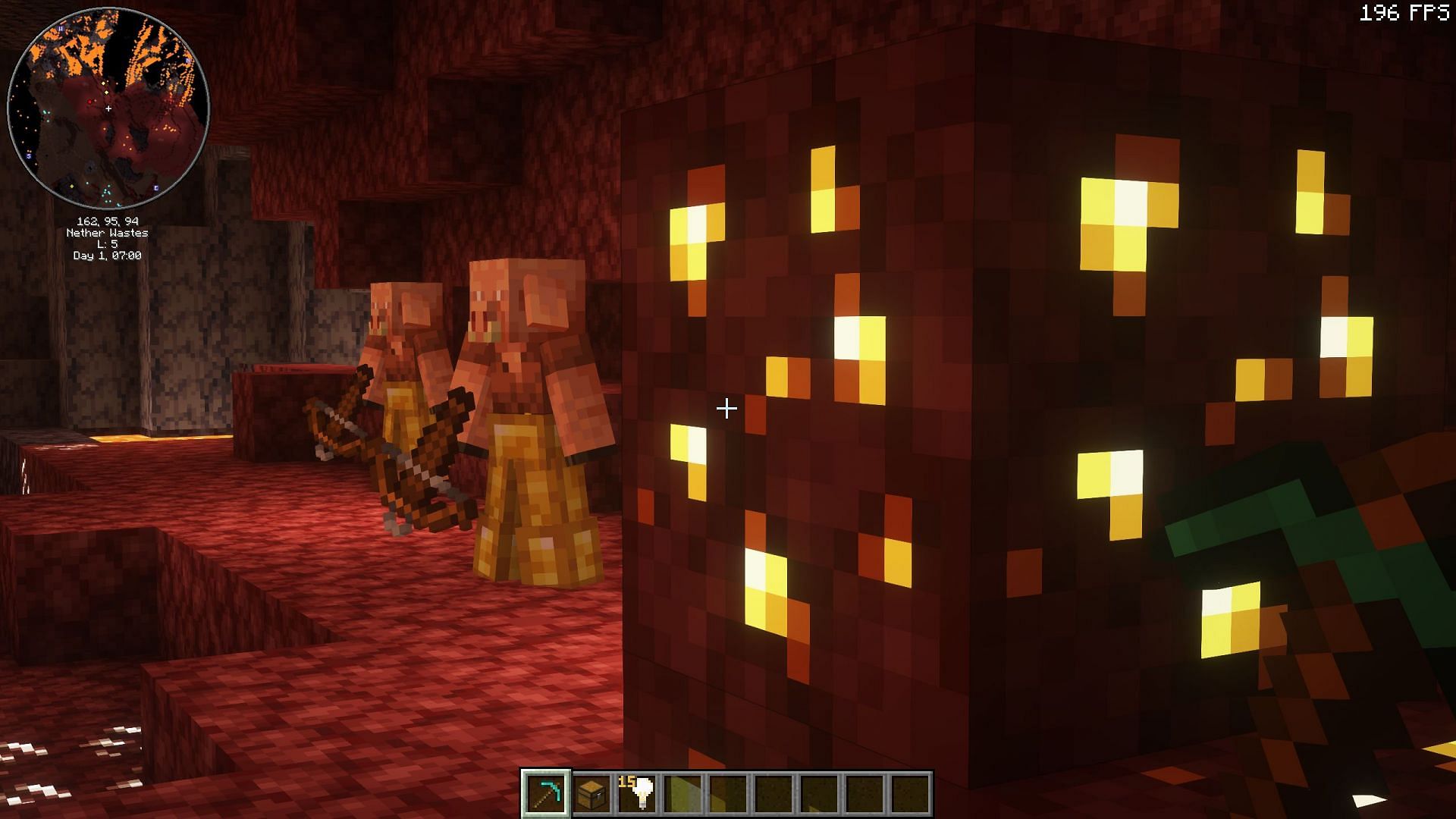 Do not mine any gold block with piglins nearby (Image via Sportskeeda Gaming || Mojang Studios)